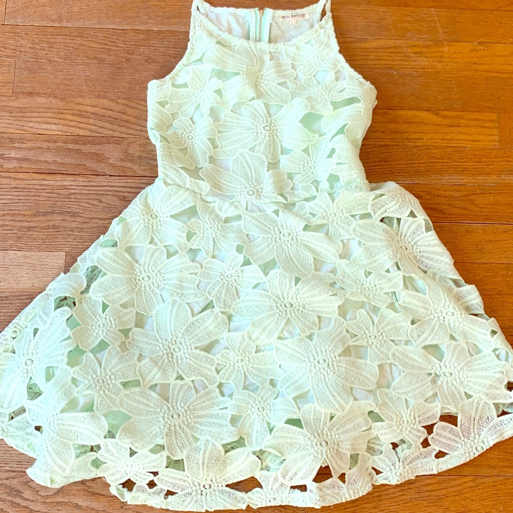Miss Behave mint green party dress